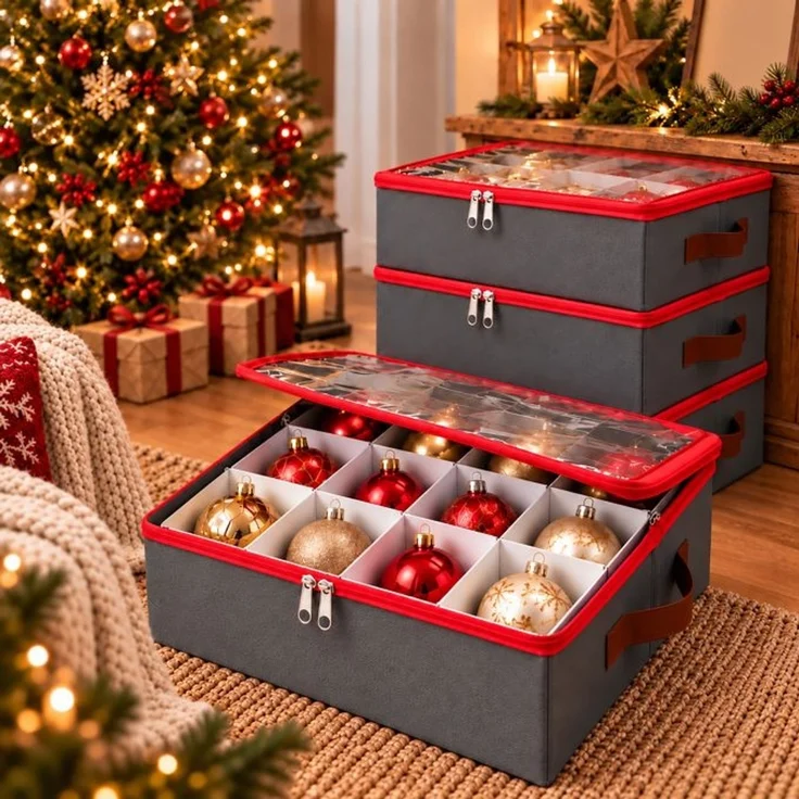 Relaxdays Weihnachtskugel Aufbewahrungsbox 4er Set – Bild 2