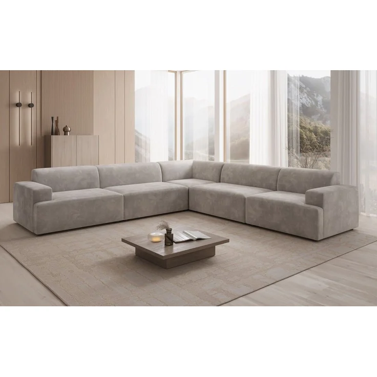 Luxusbetten24 Sofa Designer Sofa Monza Wohnlandschaft L XXL, in Samt – Bild 1