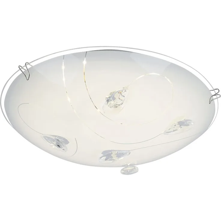 LED Deckenlampe, silber, satiniert, rund, D 25 cm