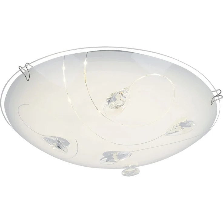 LED Deckenlampe, silber, satiniert, rund, D 25 cm – Bild 1