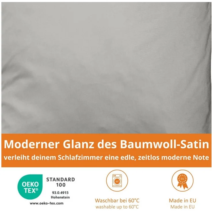 sleepling Bettwäsche Satin Wendebettbezug, Satin, glänzender Satin-Look – Bild 3