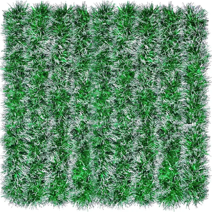 10m Weihnachts Lametta Girlande grüne Metallisches Glitzerndes Deko Winter