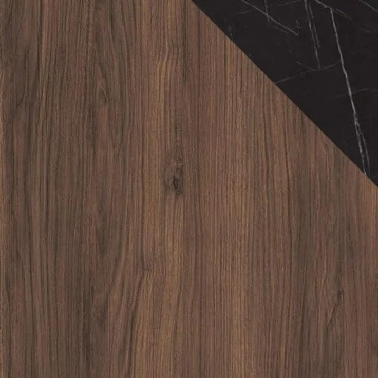 Wohnwand Tiwori (Farbe: Nuss Warmia + Marmor Schwarz) – Bild 9