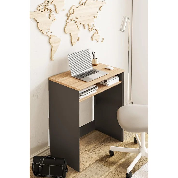 Skye Decor 'Zeyna - Sonomo Oak, Anthracite' Schreibtisch, Sonoma-Eiche / Anthrazit, 65 x 75 x 40 cm – Bild 2