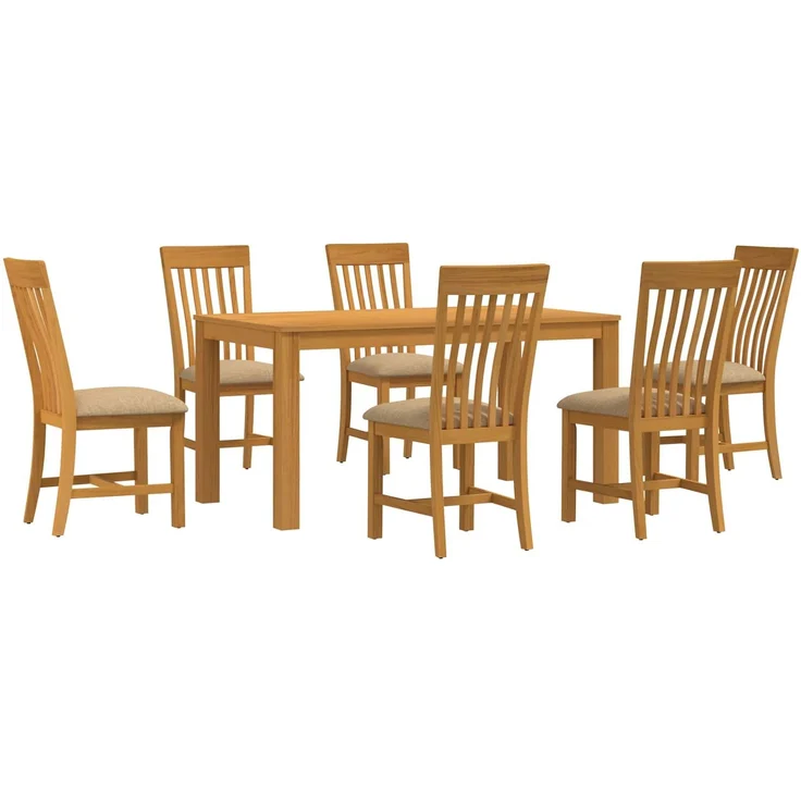 vidaXL Essgruppe RIJSWIJK 7 stk. Beige 150 x 85 x 75 cm 3430375 – Bild 2
