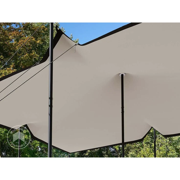 TOOLPORT 6x8 m Stretchzelt, inkl. Aluminiumpfosten-Set, Sand – Bild 4