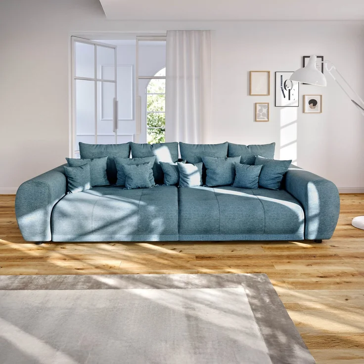 Bigsofa Geflechtstoff 310x135x86 blau MIRELLA – Bild 2