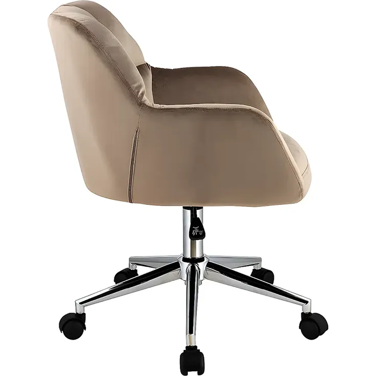 Vente-unique - PEGA Bürostuhl SamtStoff Beige - B 60 cm x H 86 cm76 cm x L 59 cm – Bild 5