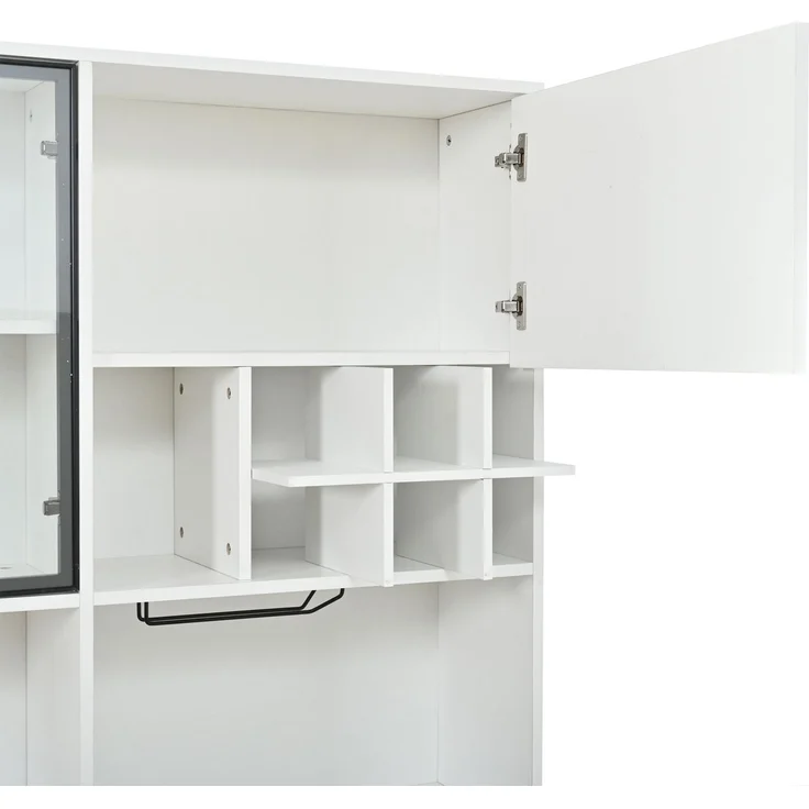 ZUBALIYA Schrank 140x30 cm mit LED-Beleuchtung mit Schubladen in Weiß, ideale Lösung für kleine Räume, robuste Verarbeitung, langlebige Materialien, einfache Selbstmontage – Bild 11
