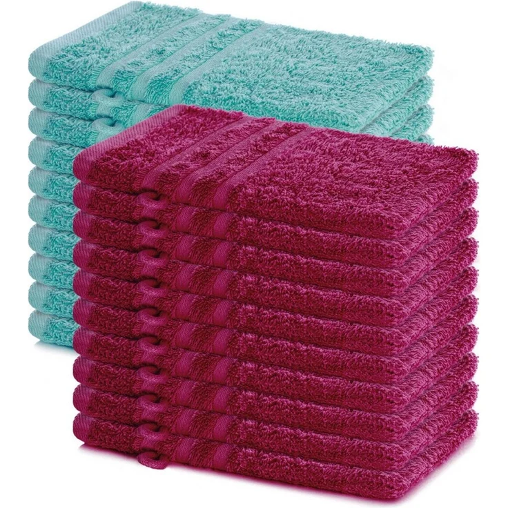 Lavea Waschhandschuh 20er Set Waschhandschuhe, 15 x 21 cm, Elena-Frottierserie, Waschlappen, (20-St), 500 g/m² Frottier, weich & saugstark, pflegeleicht – Bild 1