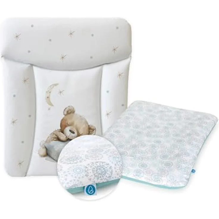 Ceba Baby® Wickelauflage 50x70 cm – Weiche Baby Wickelunterlage - Wasserdicht, abwaschbar - inkl. abnehmbarem Baumwollbezug – Für Jungen und Mädchen – OEKO-TEX® Standard 100 – Made in EU – Bild 2