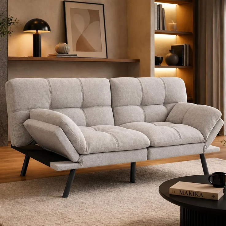Makika 'Paul' 3-Sitzer Schlafsofa, Schaumstoff grau, 81 x 87 x 179 cm – Bild 1