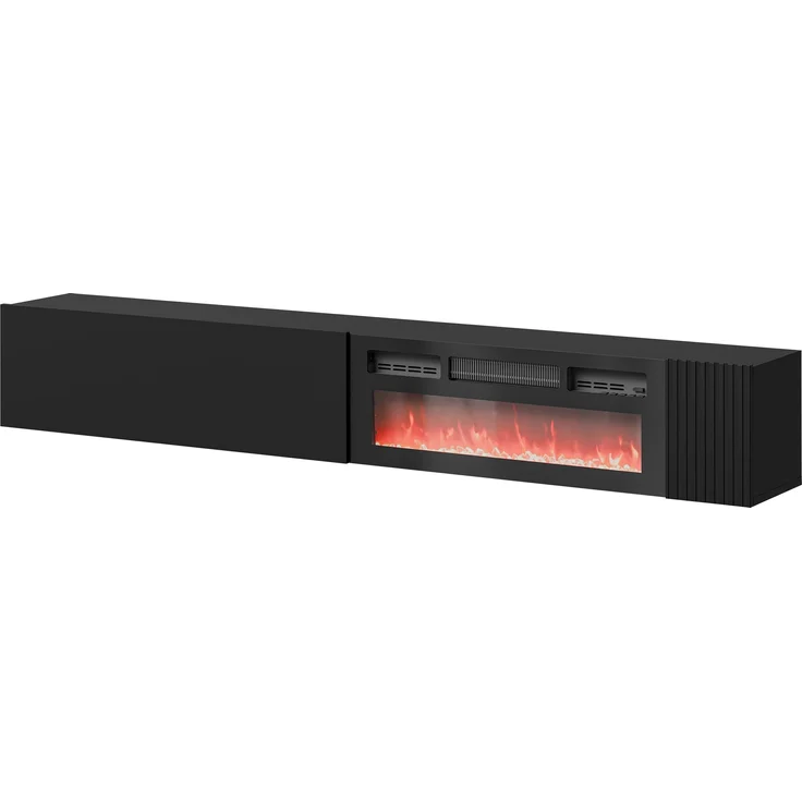 TV-Lowboard Cholon EF mit Kamin (Farbe: Schwarz) – Bild 3