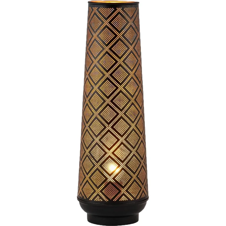 Marrakesch Orient & Mediterran Interior Nachttischlampe Orientalische Deko Stehlampe Tischlampe Lampe Qantas Gross Schwarz, Handarbeit