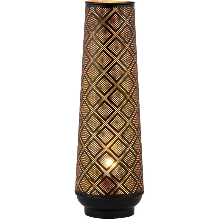 Marrakesch Orient & Mediterran Interior Nachttischlampe Orientalische Deko Stehlampe Tischlampe Lampe Qantas Gross Schwarz, Handarbeit – Bild 1