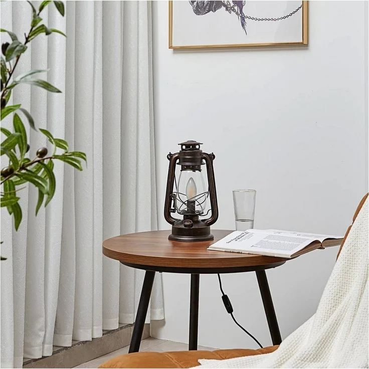 Lindby Tischleuchte Raisa, Metall, Braun IP20, 1 x 40 W – Bild 2