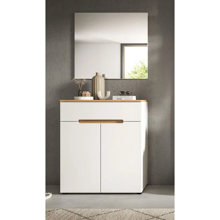 Garderobe Set 2-tlg. Cooper in weiß und Eiche 80 cm – Bild 5