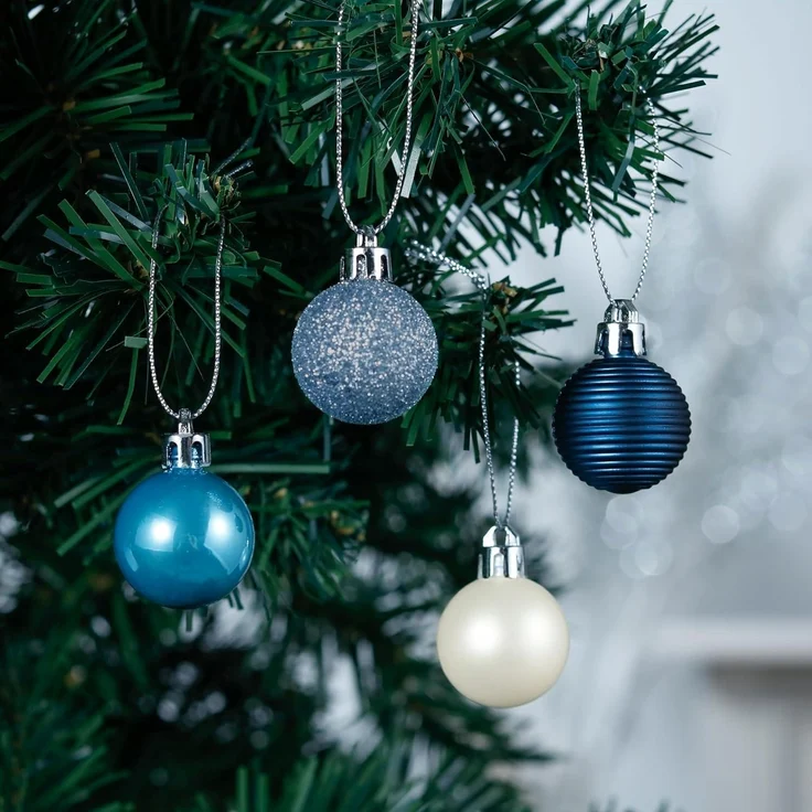 49er Weihnachtskugeln 3CM Kunststoff Christbaumkugeln Glänzend Glitzernd Matt – Bild 3