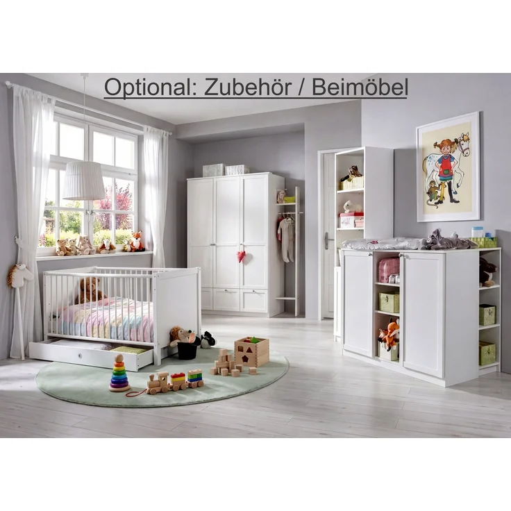 Babyzimmer-Set Zubehör: Seitenteile für Babybett zum Umbau als Juniorbett Weiß – Bild 6