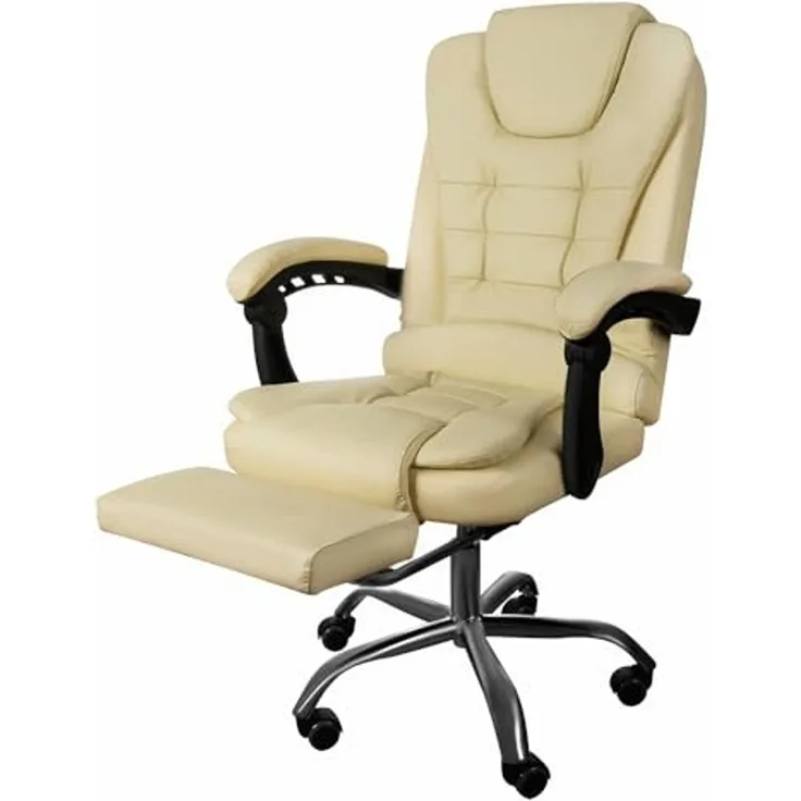 MALATEC Bürostuhl Ergonomischer Bürostuhl Fußstütze Drehsessel Drehstuhl Chefsessel