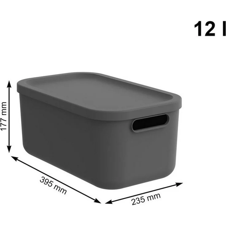ROTHO Aufbewahrungsbox Albula Light 2er-Set Kiste 12l mit Deckel (Aufbewahrungsboxenset, 2er-Set) – Bild 3