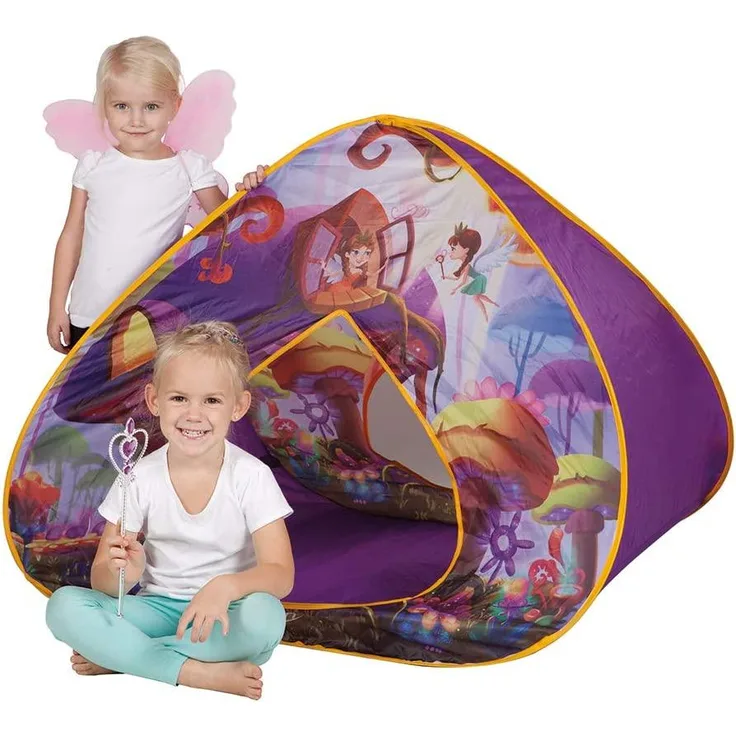 John 77024 - Blütenhaus, Pop Up Spielzelt mit Feenflügel & Zauberstab