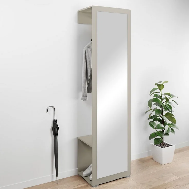 OTTO home Garderobenschrank Paris moderne Garderobenschrank 190cm, mit Kleiderstange und Frontspiegel – Bild 1