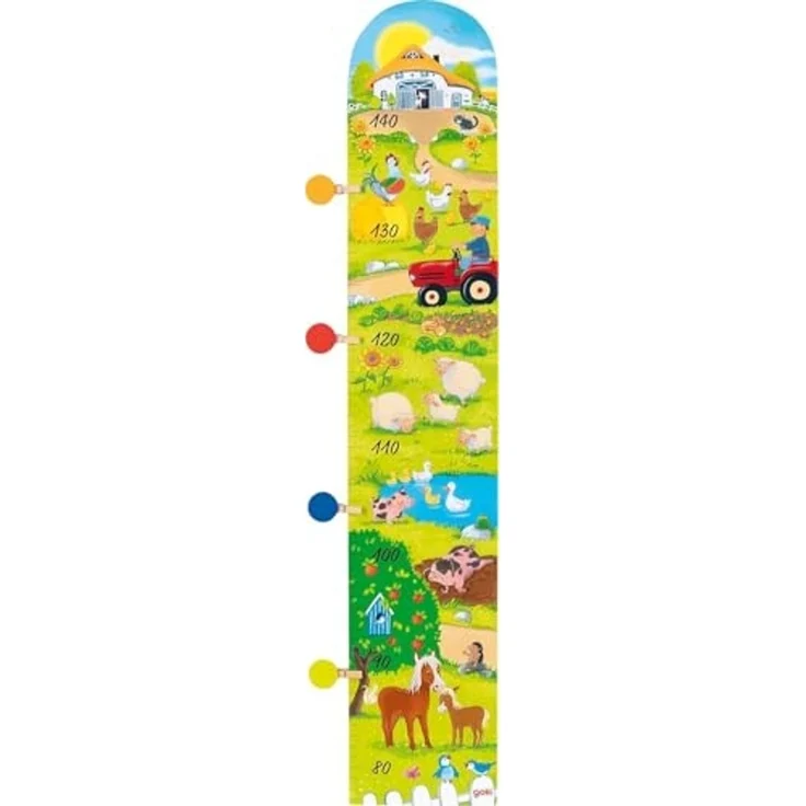 goki Messlatte Messlatte "Willkommen auf unserem Bauernhof" Holz (Set, 5-tlg, 1), Scala von 80 - 140 cm – Bild 1