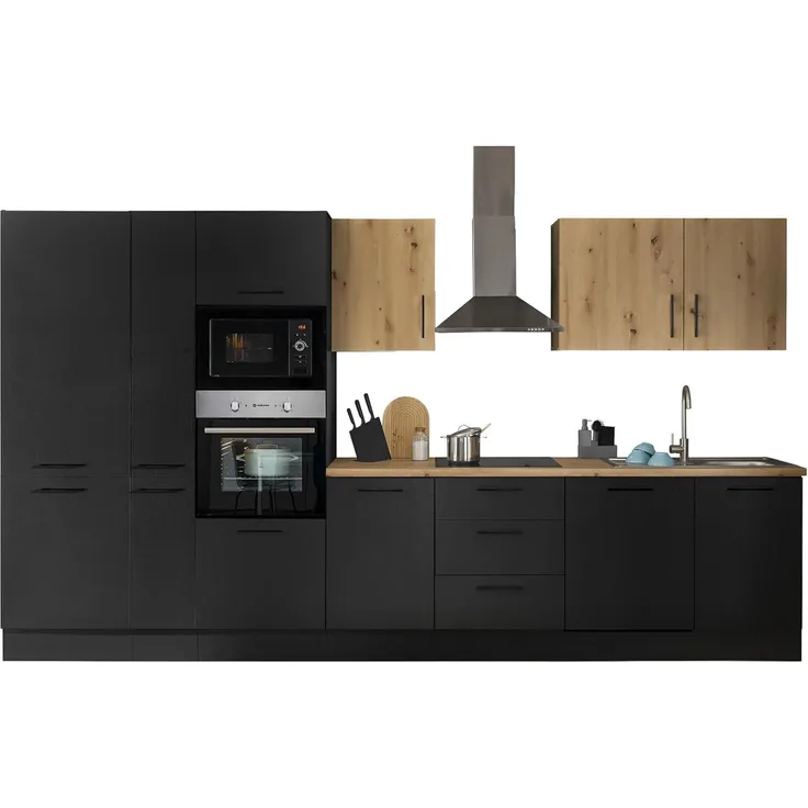 BASIC by Balculina Küchenzeile Turin, Breite 370 cm, wahlweise mit E-Geräten