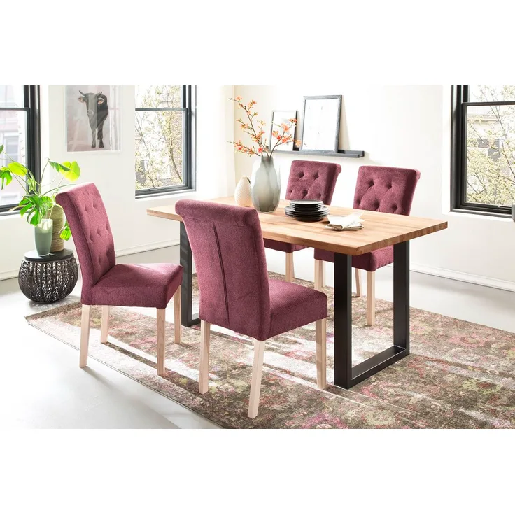 Esszimmertisch Lincoln | Kernbuche massiv | U-Gestell | 180x90