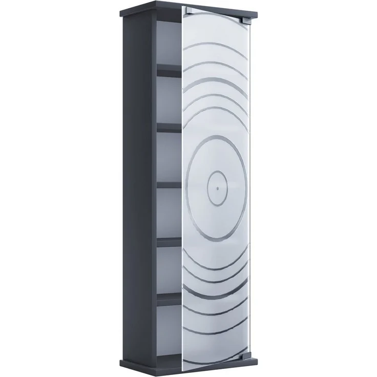 VCM CD / DVD Media Regal Tilano 920086 Anthrazit H. 92 x B. 31 x T. 18 cm – Bild 2