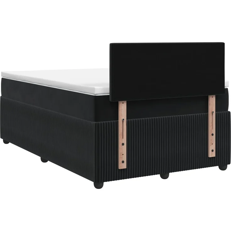 vidaXL Boxspringbett mit Matratze Schwarz 120 x 200 cm Samt 3451663 – Bild 8