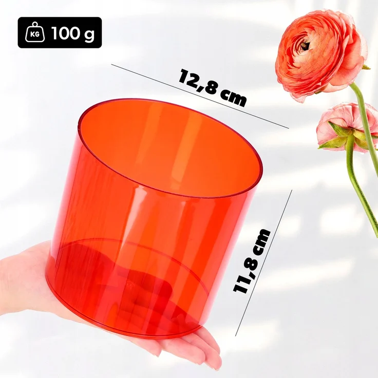 KADAX Blumentopf Blumenabdeckung Rot Rund 12,5cm – Bild 2