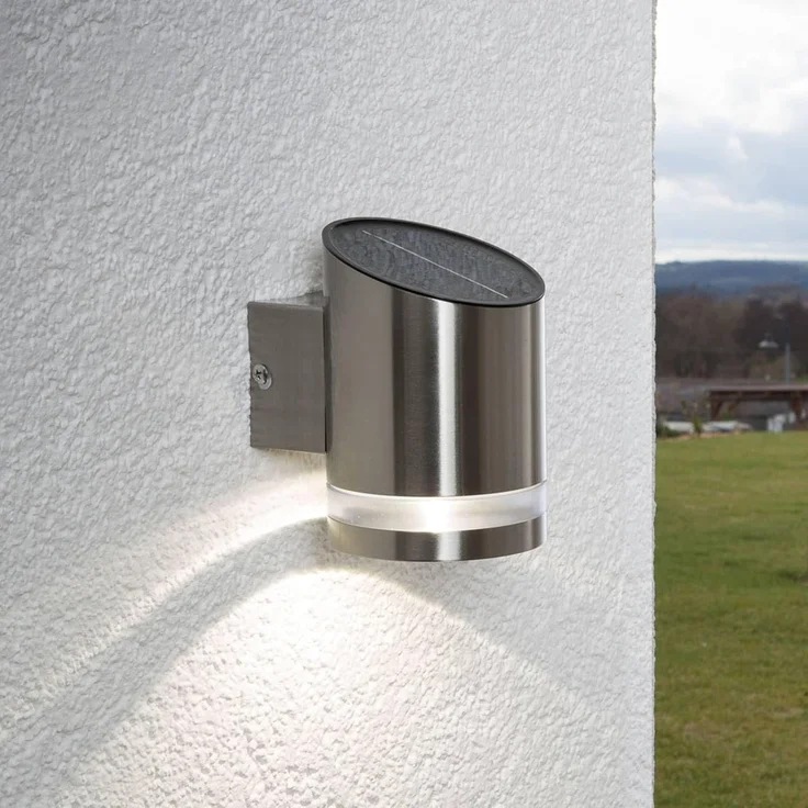Lindby Außen-Wandleuchte Salma, LED, Edelstahl Alu universalweiß IP44, 1 x 0,5 W LED, universalweiß – Bild 2