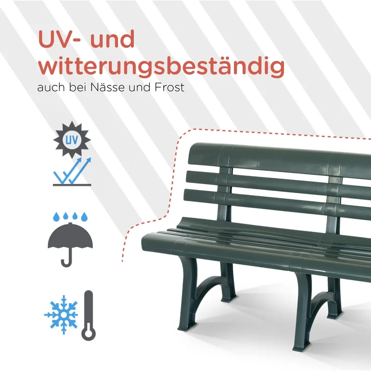 BICA Gartenbank Olimpia grün | wetterfest | Ideal für Garten, Outdoor | Sitzbank, Parkbank – Bild 7