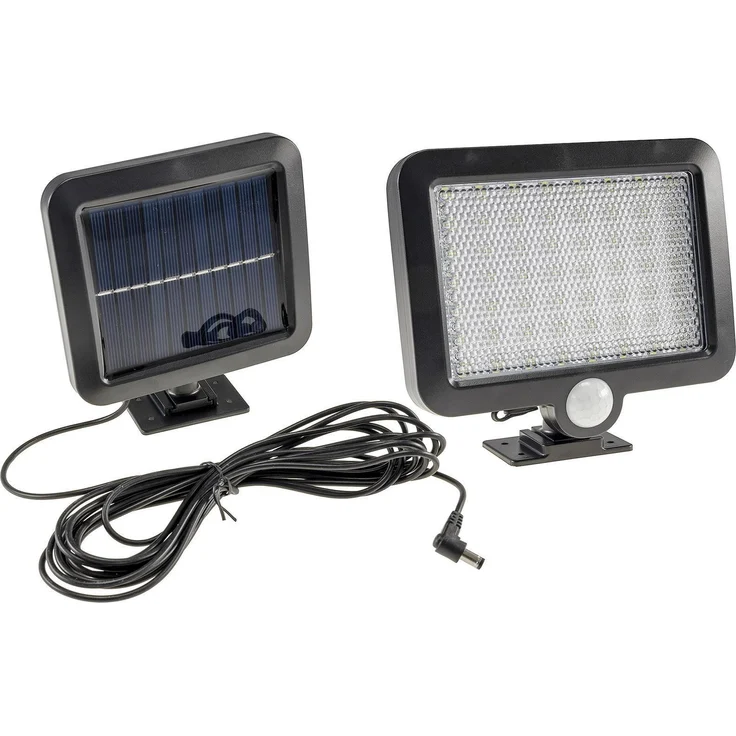 LED Solar Wandleuchte m. Bewegungsmelder 300lm, 6000K, Akku, externe Solarzelle – Bild 5