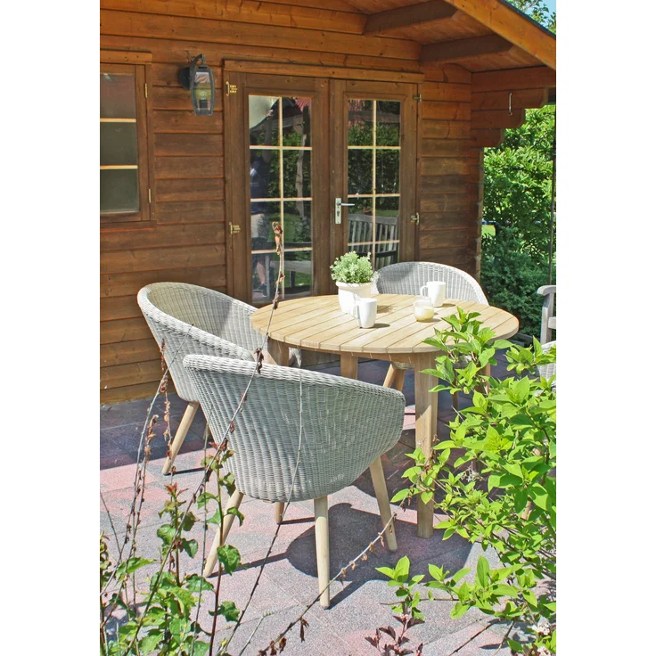 Garten-Sitzgruppe VARNA 5tlg. - Akazie, Braun | Gartenmöbel-Set Gartengarnitur Garten-Essgruppe mit Stühlen und Esstisch – Bild 5