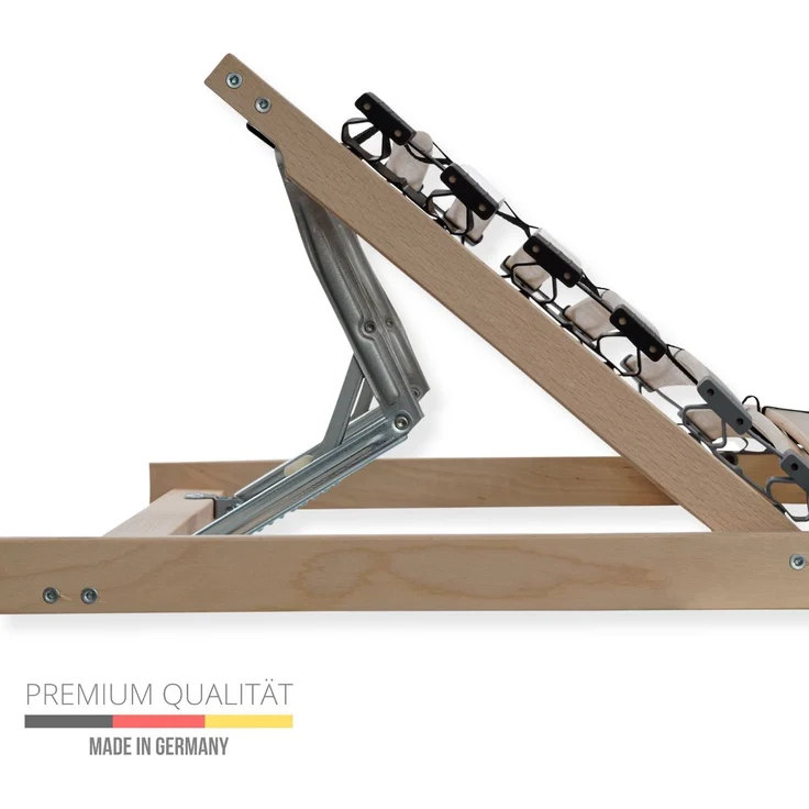 7 Zonen Lattenrost 70x200 mit verstellbarem Kopfteil - Ergonomischer Lattenrost 7 Zonen und stabilem Buchenholzrahmen, 28 flexible Federholzleisten, MADE IN GERMANY, Traglast ca. 150Kg – Bild 2
