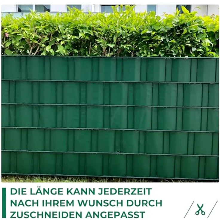 Sichtschutzstreifen Zaun 35 m x 19 cm inkl. 20 Clips, Sichtschutz Zaunfolie PVC Sichtschutzstreifen Doppelstabmatten für Gartenzaun, Balkon/Diverse Farben-2PCS – Bild 8