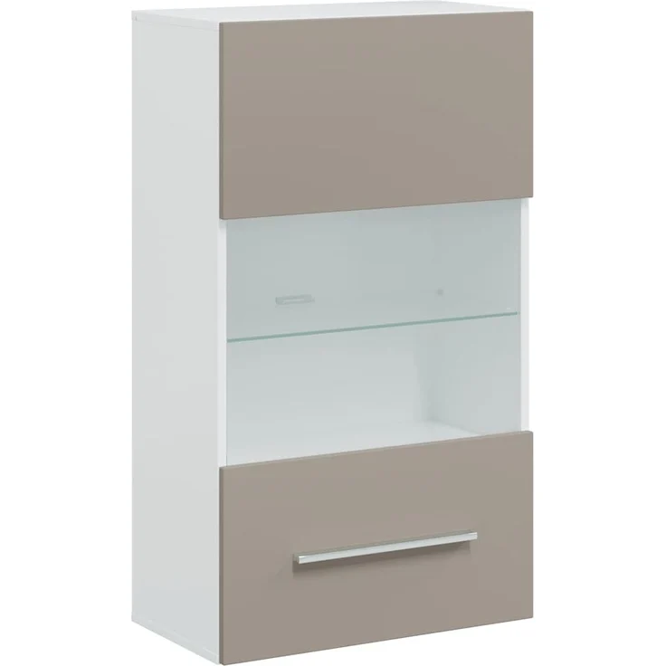 vidaXL 5-tlg. Wohnwand mit LED-Beleuchtung Steingrau Holzwerkstoff 3324233 – Bild 7