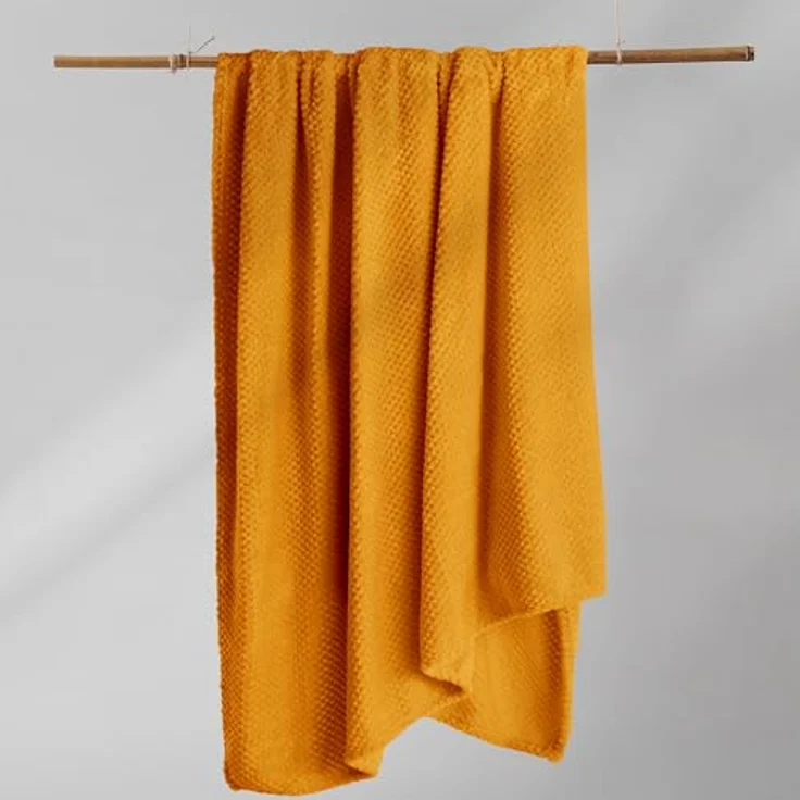 DecoKing Kuscheldecke 70x150 cm orange Decke Microfaser Wohndecke Tagesdecke Fleece weich sanft kuschelig skandinavischer Stil Henry – Bild 6