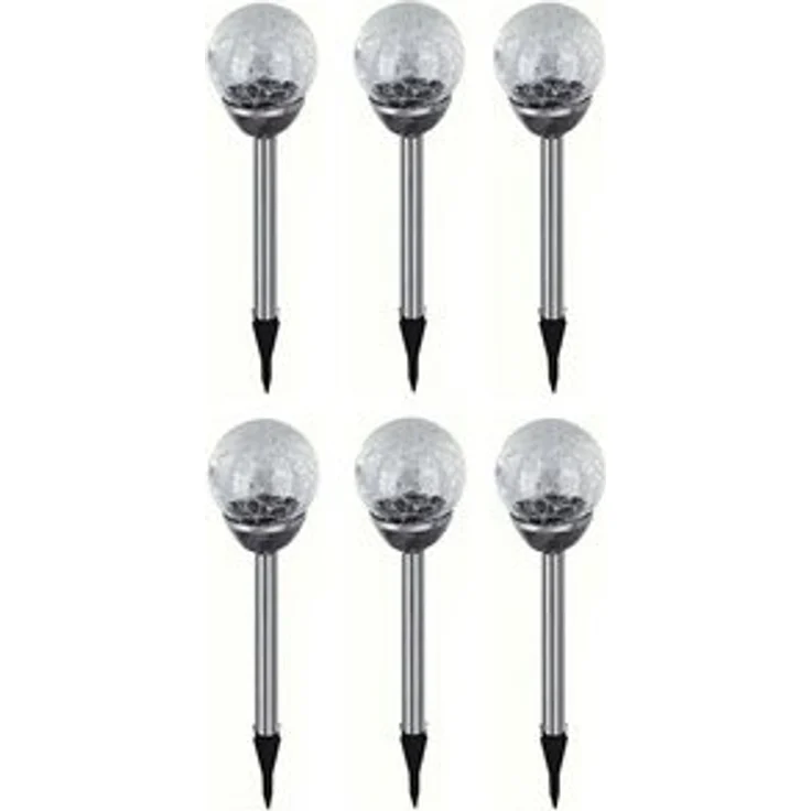 HAC24 LED Solarleuchte Solar Gartenleuchte Kugel Leuchte mit Crackle-Licht Solarlampe, LED fest integriert, Weiß, Lichtfarbe Weiß – Bild 5