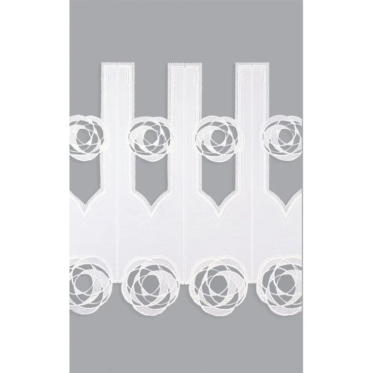 Scheibengardine Plauener Spitze - Circles (Bx H) 112cm * 60cm weiß – Bild 3