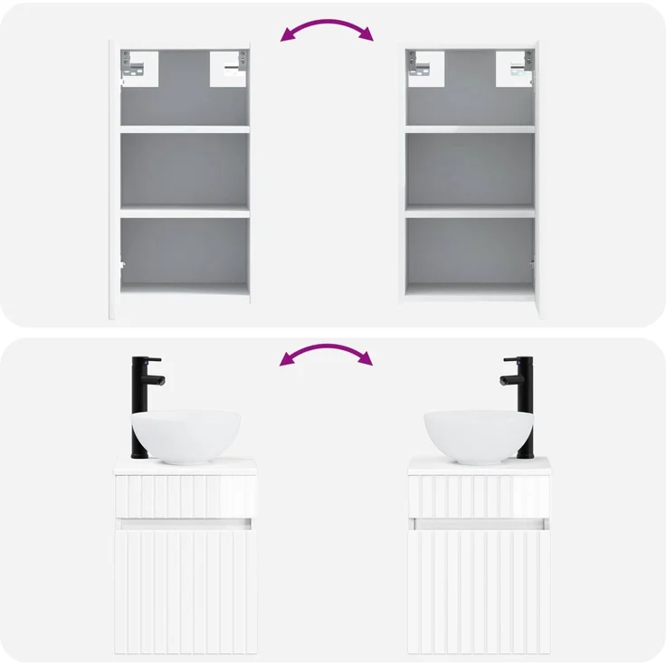 vidaXL Badezimmerschrank-Set 3 stk. Hochglanz Weiß 33 x 34,5 x 160 cm 3406087 – Bild 11