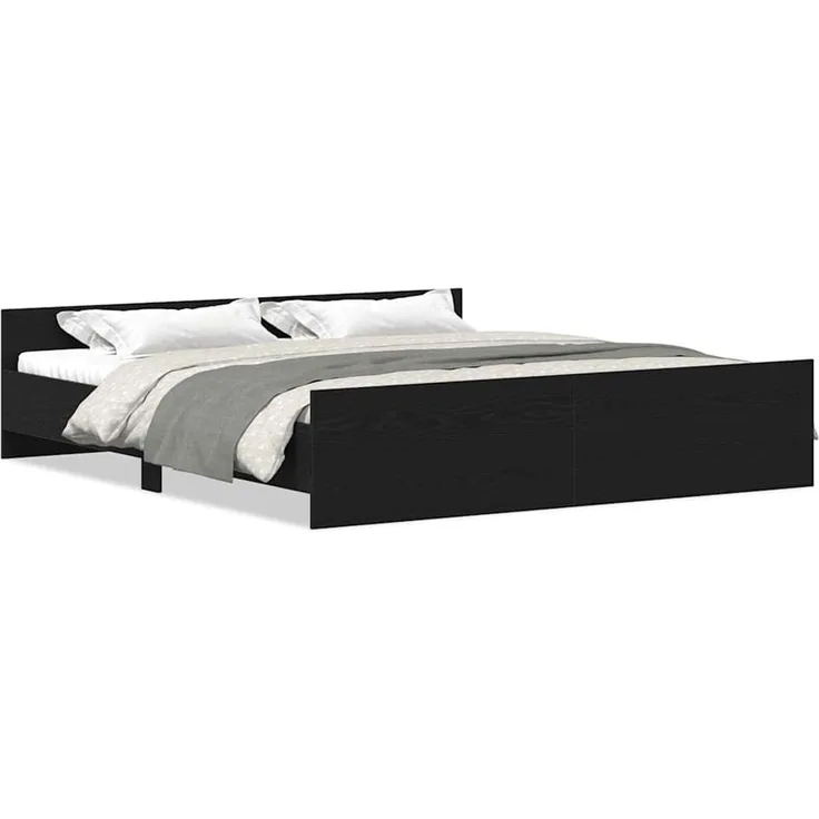 vidaXL Bettgestell ohne Matratze Schwarze Eiche 180x200 cm Holzwerkstoff 3329322