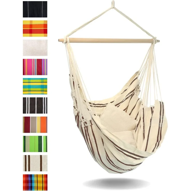 AMAZONAS AZ-2030280 Hängemattenstuhl Ohne Standfuß Indoor/Outdoor Beige Braun Baumwolle Polyester 150 kg