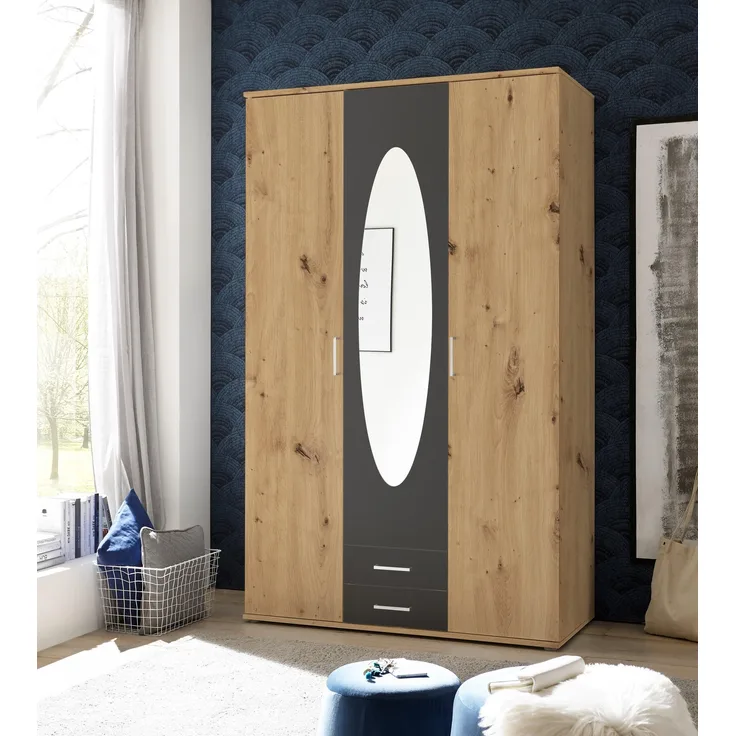 'Kassel' Kleiderschrank, Artisan Eiche/Graphit