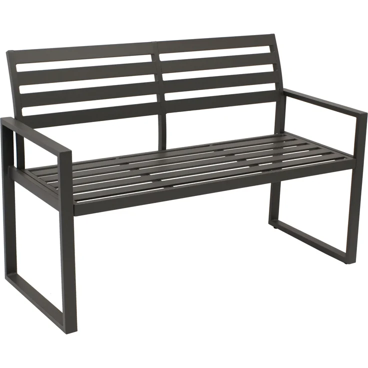 DEGAMO ATLANTA Gartenbank, Aluminium, grau, 2-sitzer, 123cm – Bild 1