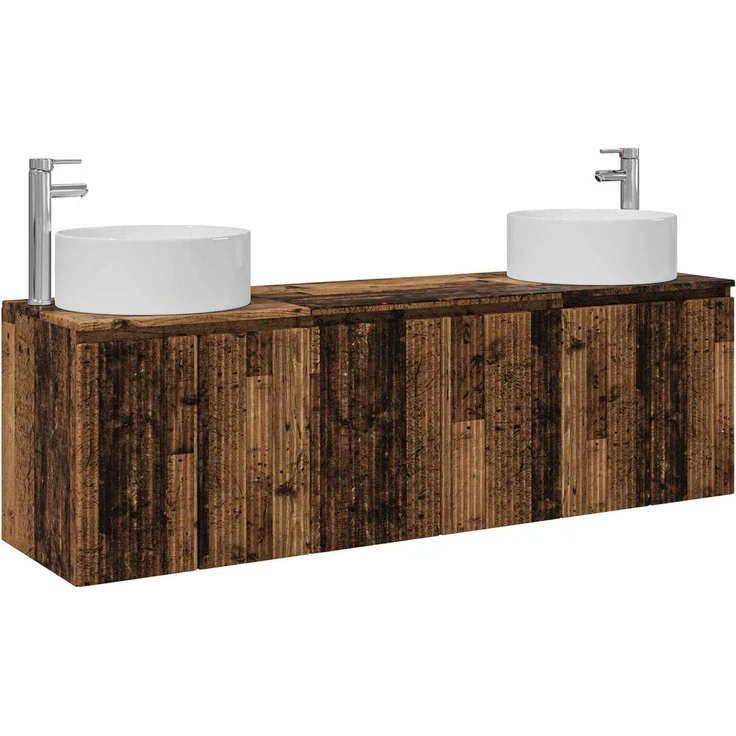vidaXL Badezimmerschrank-Set 3 stk. Altholz 161,5 x 44,5 x 80 cm 3405735 – Bild 2