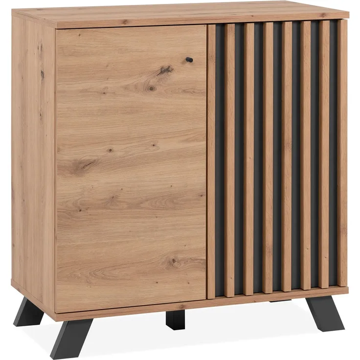 Industrial Style Kommode Sideboard 80 cm Holz Eiche Anrichte Schrank Beistellschrank Wohnzimmerschrank